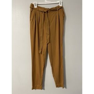 Cartonnier Anthropologie Tan Camel Kingsley Belted Trouser Pants XS Paperbag